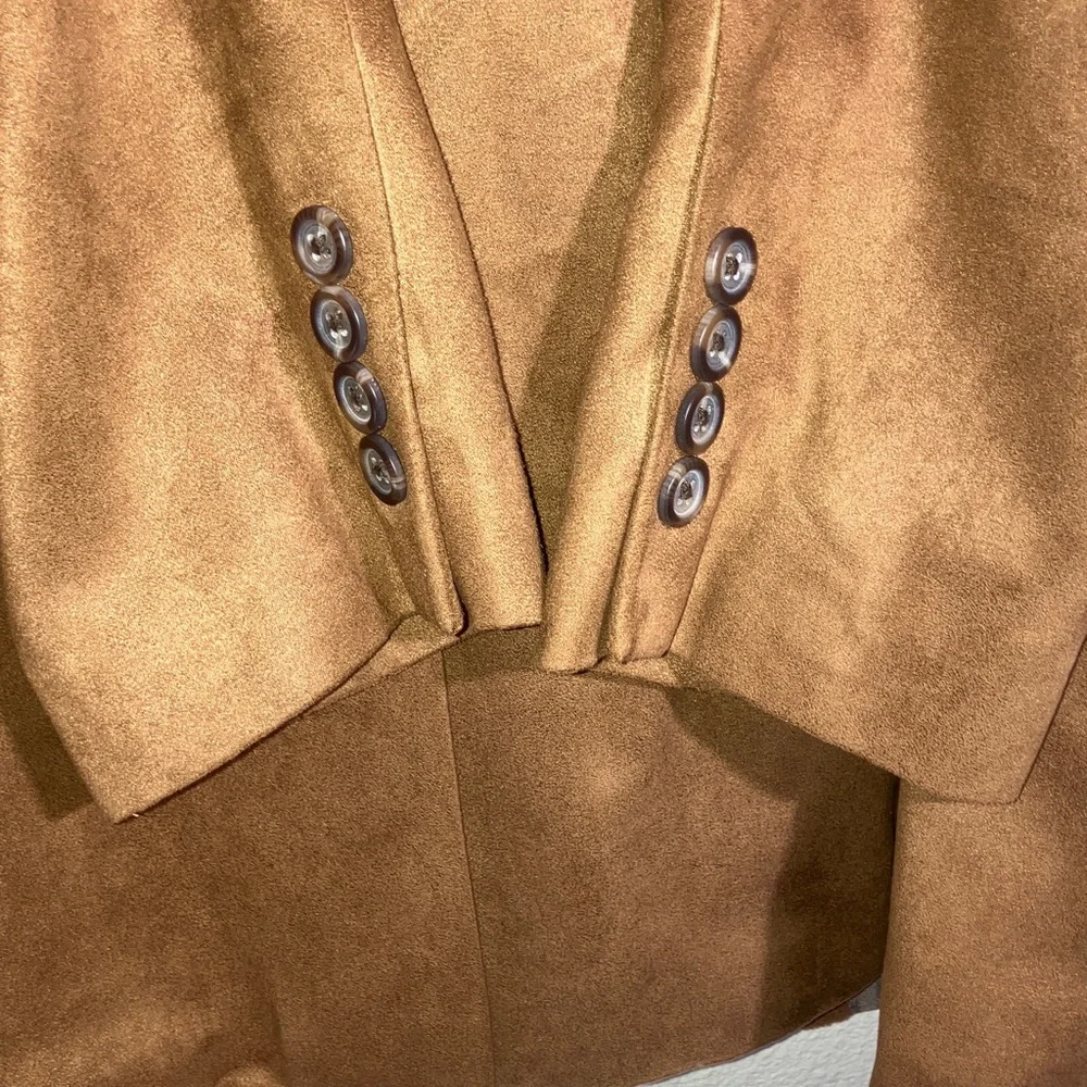 Vtg‎ Ralph Lauren Men's Camel Brown Moleskin Blazer Sport Coat Buttons Pockets